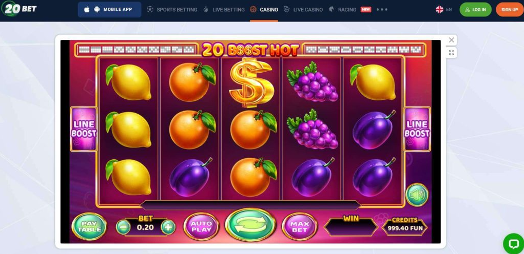 20 Boost Hot at 20Bet Casino