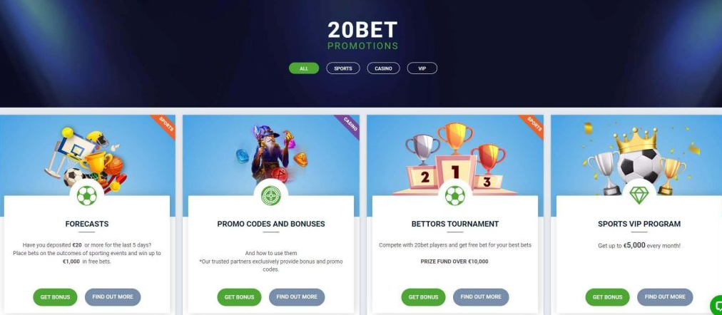 20Bet Casino no Deposit Bonus